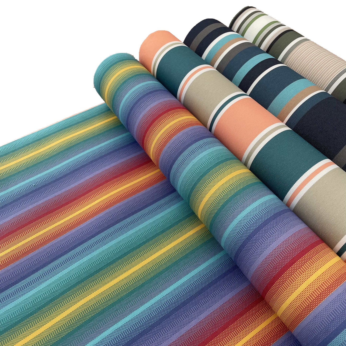 Solution dyed polyester awning fabric